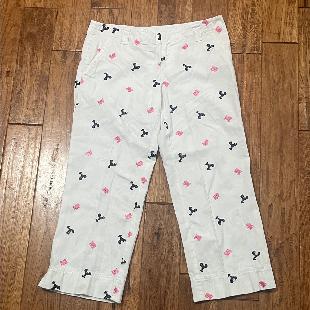 LILLY PULITZER SZ 4 capris pants women’s lobster crab pants #175